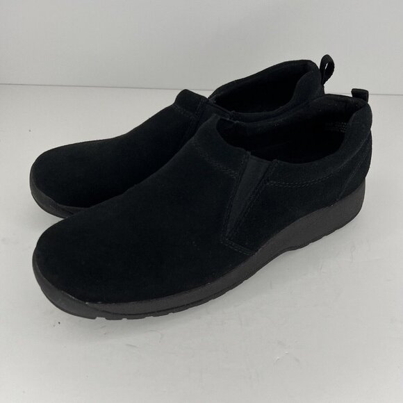 Sonoma Life Style Womens Size 10 Solid Jet Black Suede Slip-On Comfort Shoes - Picture 1 of 9